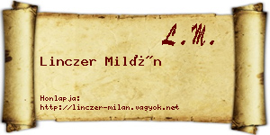 Linczer Milán névjegykártya