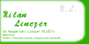 milan linczer business card